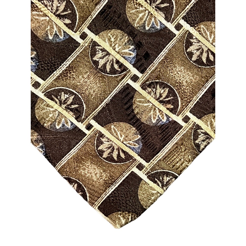 Robert Talbott Best of Class Silk Tie Brown Floral 58” x 4” USA Made Necktie